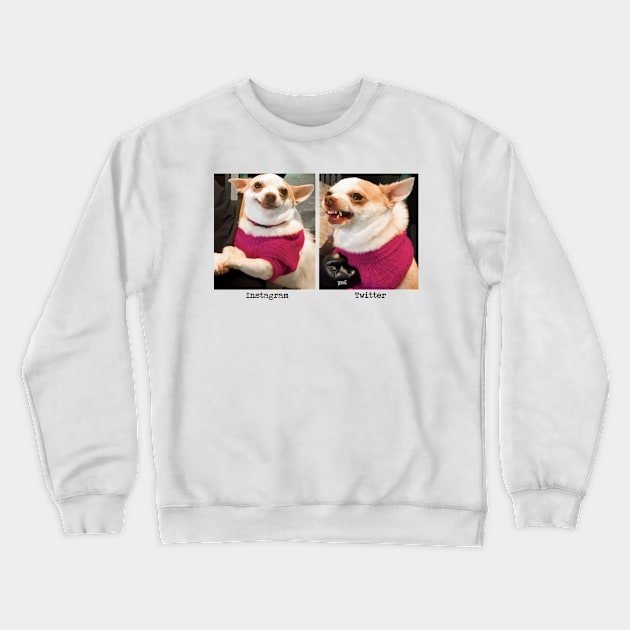 How you Act on Instagram vs. How you Act on Twitter Crewneck Sweatshirt by akastardust